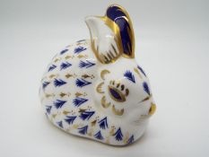 A Royal Crown Derby rabbit with gold stopper