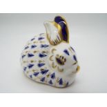 A Royal Crown Derby rabbit with gold stopper