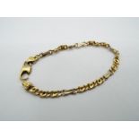 An 18ct yellow gold bracelet (A/F), 19 cm (l), approximately 10.4 grams all in.