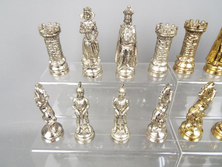 Chess Set - A metal chess set, - Image 2 of 3