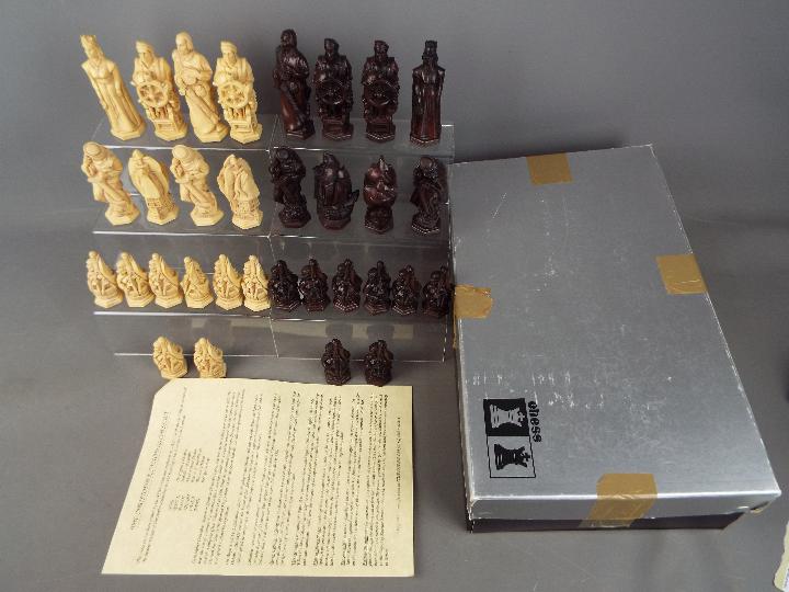 Chess Set - A 'Christopher Columbus' chess set by Studio Anne Carlton, king approximately 11.