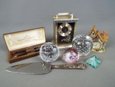 A mixed lot of collectables to include paperweights comprising Caithness and Alum Bay Glass and