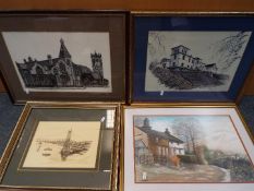 A collection of pictures including a local interest print after Frank Williams entitled 'The