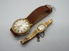 A gentleman's gold plated Rotary Automatic GT wristwatch with baton markers and date aperture at 3