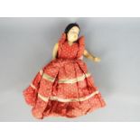Lenci topsy turvy doll in traditional Spanish costume, Italian, circa 1930.