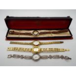 Four lady's wristwatches to include a Smiths Empire, Sekonda and similar.