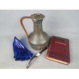 A small mixed lot comprising a Philip Ashberry & Sons Britannia Metal pitcher with cover,