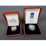 Two Royal Mint Silver Proof Piedfort coins comprising 1995 Second World War £2 and 1993 £1,