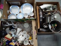 A mixed lot comprising metalware, ceramics to include Royal Doulton dinner and tea wares,