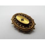 A Victorian 15ct gold mourning locket, Chester assay, approximately 4.6 grams all in.