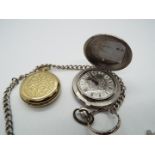 A Molnija 'October Revolution' pocket watch and a yellow metal Sekonda pocket watch (lacking crown).