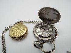 A Molnija 'October Revolution' pocket watch and a yellow metal Sekonda pocket watch (lacking crown).