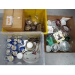 A mixed lot to include plated ware, ceramics, glassware and other, three boxes.