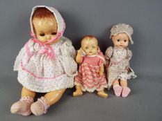 Roddy Dolls - a collection of three Roddy dolls to include a composition doll with jointed arms,