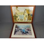 A framed colour print after Doyly John depicting a harbour scene,
