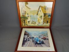 A framed colour print after Doyly John depicting a harbour scene,