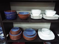 Denby - A collection of dinner wares by Denby comprising dinner plates, side plates,