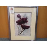 Sandra Cooper - A watercolour floral study, signed by the artist, mounted and framed under glass,