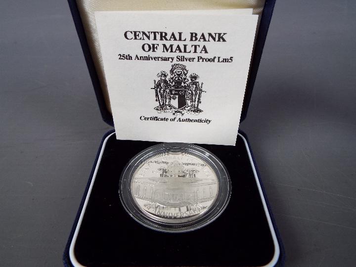 Four silver proof coins of Maltese issue, all encapsulated and contained in presentation cases. - Image 3 of 5