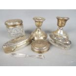 A collection of hallmarked silver items, various assay and date marks,