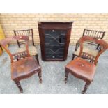 A Victorian wall mounted corner cabinet and four chairs [5]