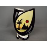 A Lorna Bailey two-handled vase in the Pyramid design,