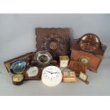 Clocks and Parts - a quantity of clocks and clock parts to include Europa, Smiths,
