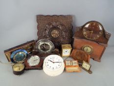 Clocks and Parts - a quantity of clocks and clock parts to include Europa, Smiths,