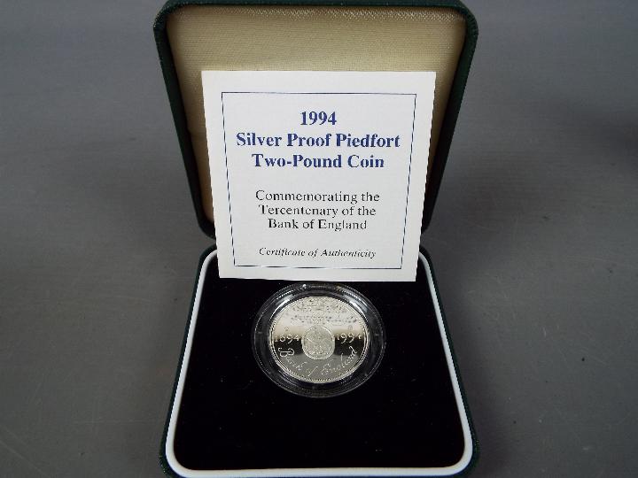 Three Royal Mint silver proof Piedfort coins, - Image 4 of 4