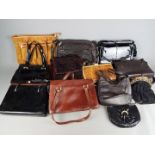 A collection of lady's handbags.