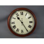 An oak cased English (dial diameter 30 cm (12 inches) dial wall clock,
