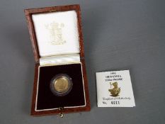 A 1993 issue Britannia 1/10oz gold Proof Britannia coin (3.