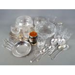 A collection of glassware to include Stuart Crystal and similar and a quantity of plated ware.