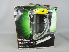 A boxed Parkside Ash Vacuum Cleaner PAS 900 A1.