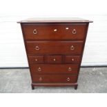 A chest of drawers on four supports measuring approximately 113 cm x 82 cm x 45 cm.