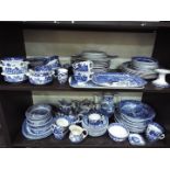 A large quantity of blue and white ceramics to include Wood & Sons, Spode 'Italian',