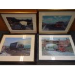 Four prints depicting lorries and commercial vehicles including one limited edition print by Alan