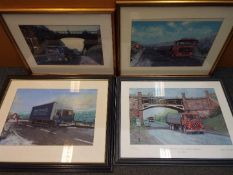 Four prints depicting lorries and commercial vehicles including one limited edition print by Alan