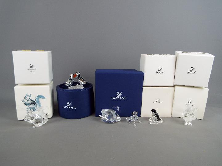 Swarovski - Six Swarovski figures, animals and Christmas related, predominantly boxed.