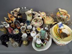 A mixed lot to include ceramics, glassware, plated ware and similar, two boxes.