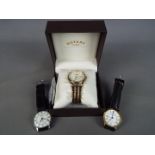 A gentleman's Rotary wristwatch, baton hour markers and day/date aperture at 3 o'clock,