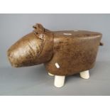 A Hippo footstool, approx height 33 cm,