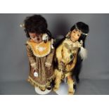 Rubert American Dolls- Two costumed porcelain dolls " Flossie" 1995,