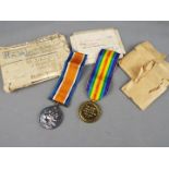 A World War One (WWI) campaign medal pair, British War and Victory, named to 96761 PTE. T.