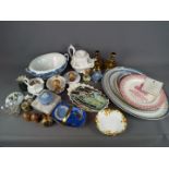 A mixed lot of ceramics to include Keeling & Co Losol Ware meat plates,