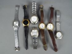 Seven wristwatches to include Lorus, Reflex, Casio, Terner and similar.