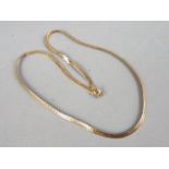 A 9ct gold necklace, 47 cm (l), approximately 8.4 grams all in.