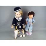 Vintage Dolls - two porcelain dolls,