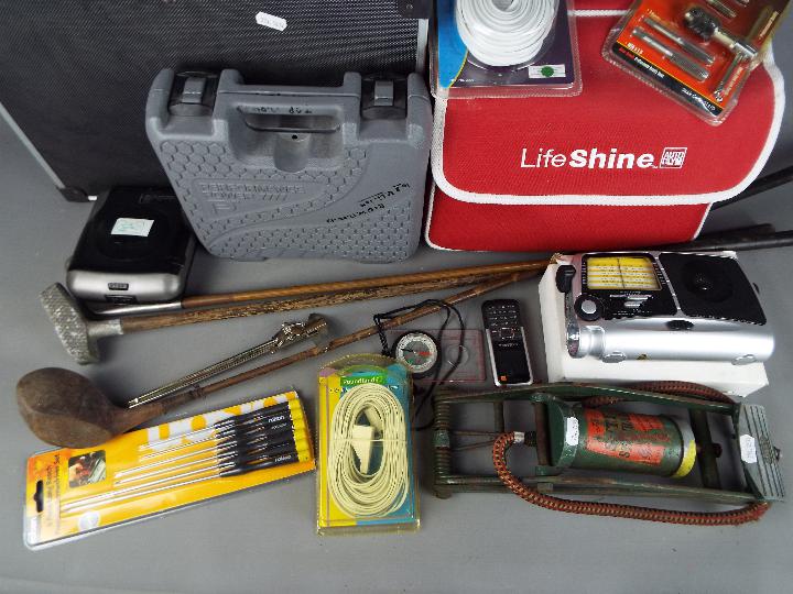 A mixed lot to include tools, Auto Glym car care kit, vintage wooden shaft golf clubs, and similar. - Image 2 of 3