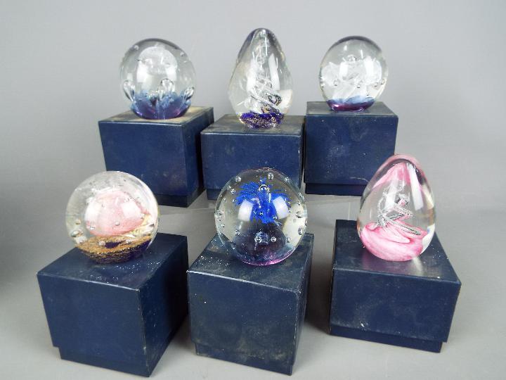 Six boxed paperweights, a limited edition capodimonte model depicting birds and flowers, - Image 2 of 3